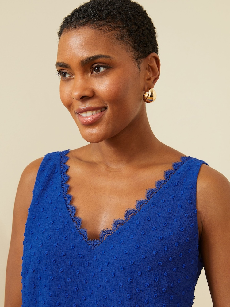 Love & Roses Navy Blue V Neck V Back Woven Vest - Image 2 of 4 Love & Roses Navy Blue V Neck V Back Woven Vest - Image 2 of 4