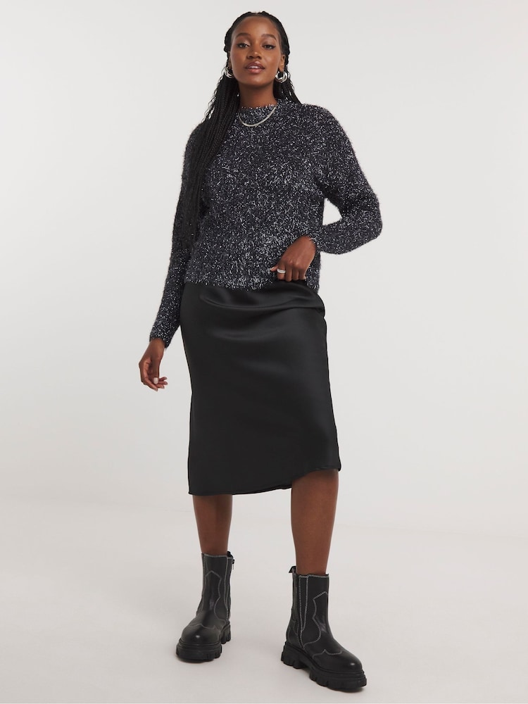 Simply Be Grey Tinsel Jumper - Image 1 of 4