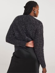 Simply Be Grey Tinsel Jumper - Image 2 of 4