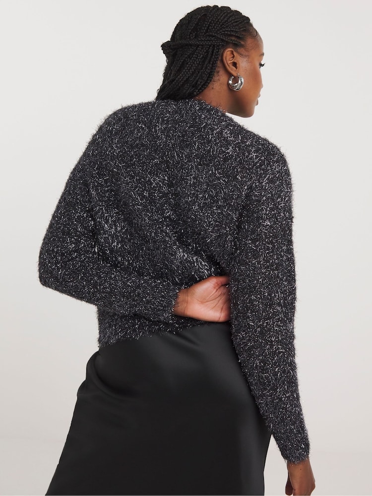 Simply Be Grey Tinsel Jumper - Image 2 of 4