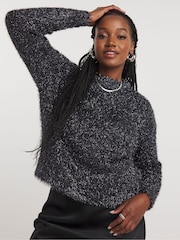 Simply Be Grey Tinsel Jumper - Image 3 of 4