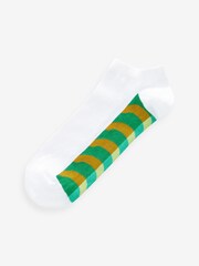 White/Bright Wave 5 Pack Pattern Footbed Trainers Socks - Image 3 of 7