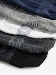 Grey/Black/White 5 Pack Invisible Trainers Socks - Image 7 of 7