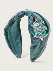 Monsoon Green Noelle Festive Embellished Headband - Image 1 of 2