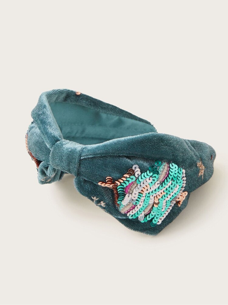 Monsoon Green Noelle Festive Embellished Headband - Image 2 of 2
