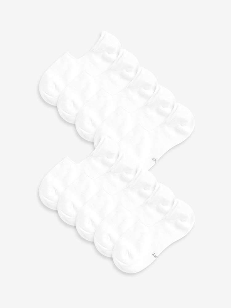 White Invisible Trainers Socks 10 Pack - Image 1 of 3