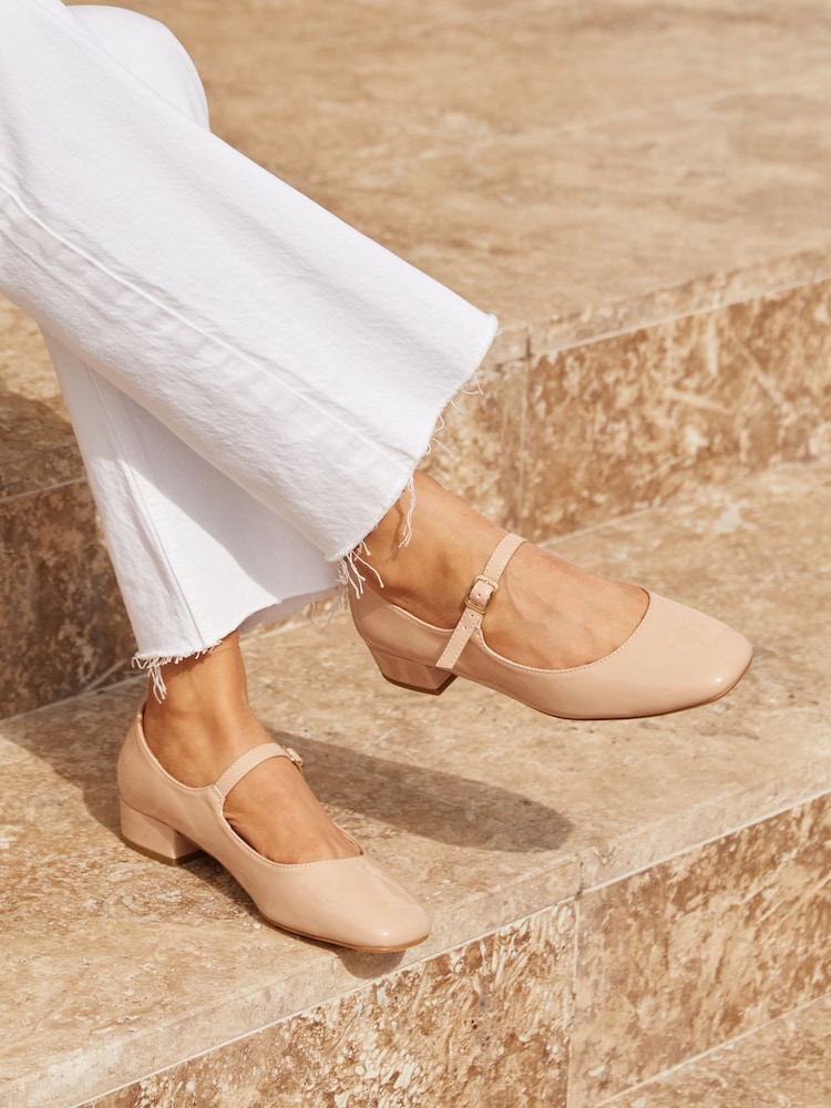 Linzi Nude Carley Mary Jane Block Shoes - Image 1 of 5