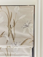 Natural Ready Made Blackout Roman Blind Lily Floral - Image 6 of 7