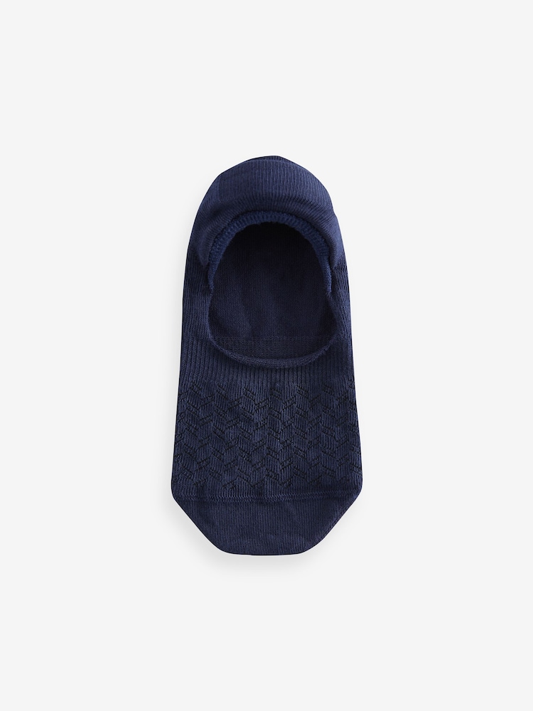 White/Black/Grey Texture 5 Pack Invisible Trainers Socks - Image 2 of 7