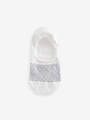 White/Black/Grey Texture 5 Pack Invisible Trainers Socks - Image 3 of 7