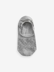 White/Black/Grey Texture 5 Pack Invisible Trainers Socks - Image 5 of 7