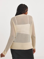 Simply Be Cream Hole Knit Jumper - Image 2 of 4