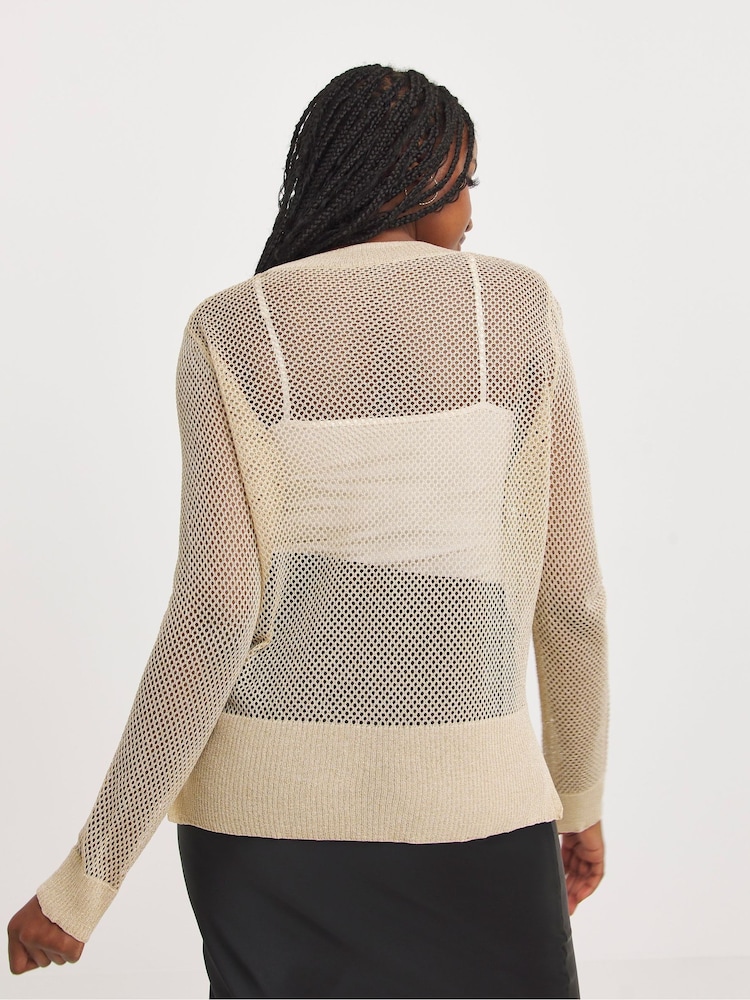 Simply Be Cream Hole Knit Jumper - Image 2 of 4