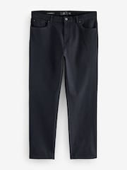 Navy Blue Straight Fit Textured Smart Chinos with Stretch - Image 6 of 9