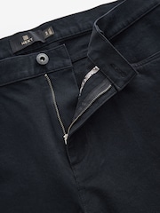 Navy Blue Straight Fit Textured Smart Chinos with Stretch - Image 7 of 9