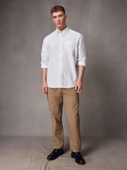 Stone Straight Fit Textured Smart Chinos with Stretch - Image 2 of 9