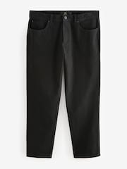 Black Straight Fit Textured Smart Chinos with Stretch - Image 7 of 9