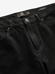 Black Straight Fit Textured Smart Chinos with Stretch - Image 8 of 9