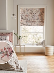 Pink Ready Made Blackout Roman Blind Lily Floral - Image 1 of 7