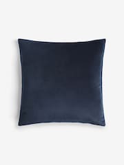 Navy 50 x 50cm Matte Velvet Contrast Pipe Cushion - Image 4 of 5