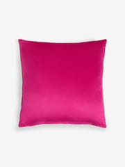 Fuchsia Pink 50 x 50cm Matte Velvet Contrast Pipe Cushion - Image 4 of 5