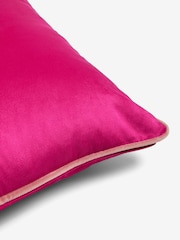 Fuchsia Pink 50 x 50cm Matte Velvet Contrast Pipe Cushion - Image 5 of 5