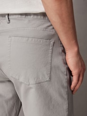 Grey Straight Fit Textured Smart Chinos with Stretch - Image 4 of 7