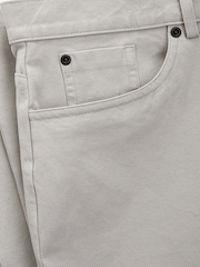 Grey Straight Fit Textured Smart Chinos with Stretch - Image 5 of 7