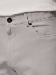 Grey Straight Fit Textured Smart Chinos with Stretch - Image 6 of 7