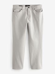 Grey Straight Fit Textured Smart Chinos with Stretch - Image 7 of 7