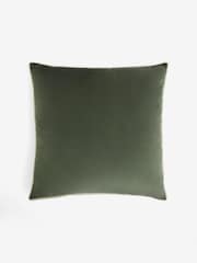 Dark Green 50 x 50cm Matte Velvet Contrast Pipe Cushion - Image 4 of 5