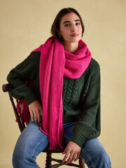 Joules Caversham Bright Pink Knitted Scarf - Image 1 of 5