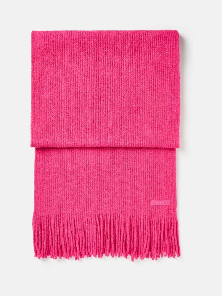 Joules Caversham Bright Pink Knitted Scarf - Image 5 of 5