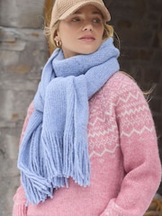 Joules Caversham Blue Knitted Scarf - Image 1 of 6