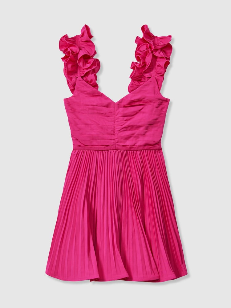 Amur Ruffle Strap Pleated Mini Dress - Image 2 of 5