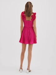 Amur Ruffle Strap Pleated Mini Dress - Image 4 of 5