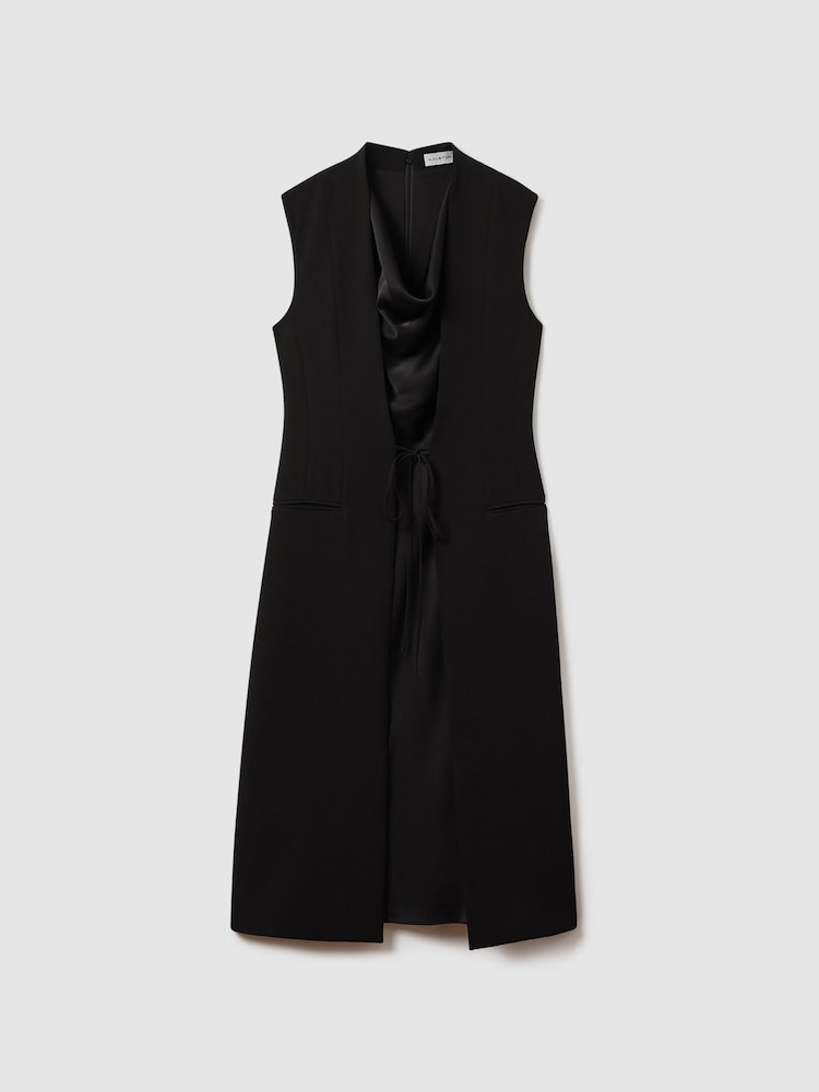 Halston Cowl Neck Wrap Midi Dress - Image 2 of 6