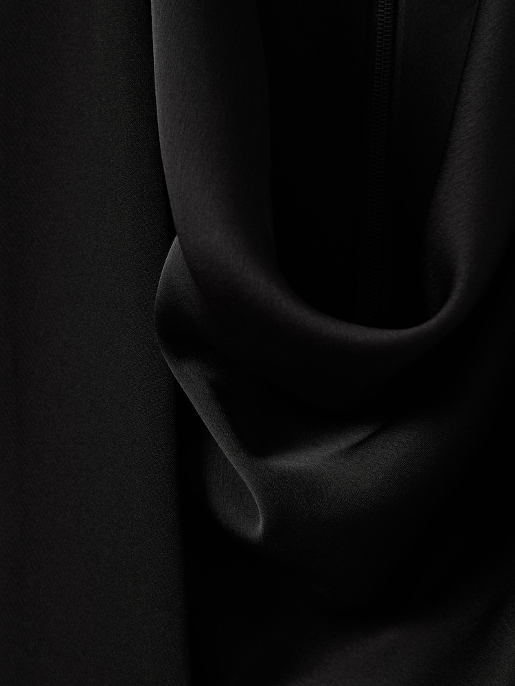 Halston Cowl Neck Wrap Midi Dress - Image 6 of 6