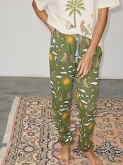 Never Fully Dressed Khaki Green Running Wild 100% Cotton Pyjamas Set - Image 2 of 9