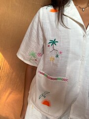 Never Fully Dressed White 100% Cotton Shirt Pyjama Set - Image 6 of 13