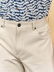 Ecru Straight Fit Textured Smart Chinos with Stretch - Image 4 of 9