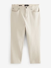 Ecru Straight Fit Textured Smart Chinos with Stretch - Image 5 of 9