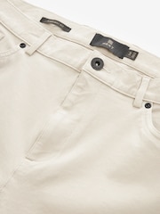 Ecru Straight Fit Textured Smart Chinos with Stretch - Image 6 of 9