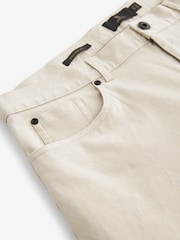 Ecru Straight Fit Textured Smart Chinos with Stretch - Image 7 of 9
