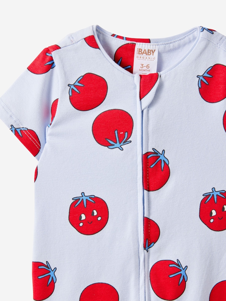 Cotton On Blue Short Sleeve Zip Romper - Image 3 of 3