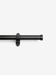 Black Klick Fit 38mm Stud Finial Extendable Curtain Pole Kit - Image 3 of 5