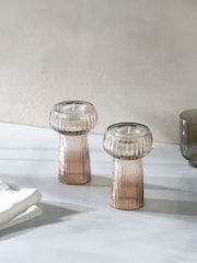 Lipsy Set of 2 Brown Tealight Candle Holders - Image 3 of 5