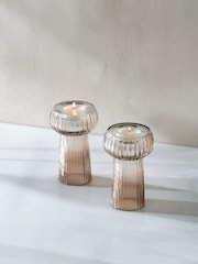 Lipsy Set of 2 Brown Tealight Candle Holders - Image 4 of 5
