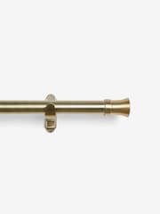 Antique Brass Klick Fit 38mm Trumpet Finial Extendable Curtain Pole Kit - Image 1 of 5