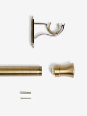 Antique Brass Klick Fit 38mm Trumpet Finial Extendable Curtain Pole Kit - Image 5 of 5
